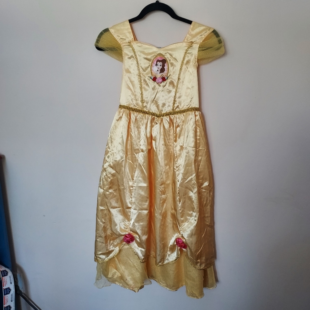 Disney's Belle Shiny Gold Fairy Princess Ballgown Dress Up youth 9/10 Party